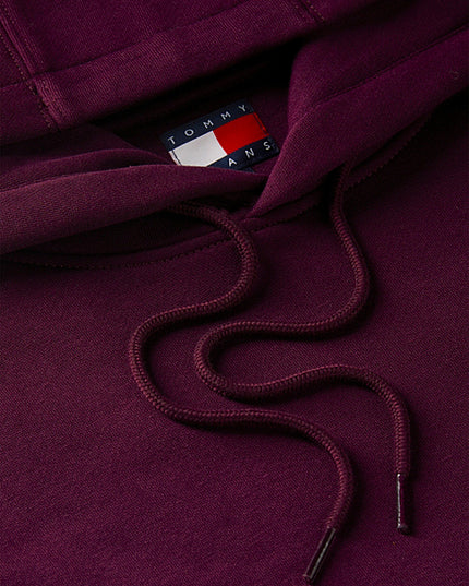 Flag Embroidery Fleece Drawstring Hoody Calypso Berry