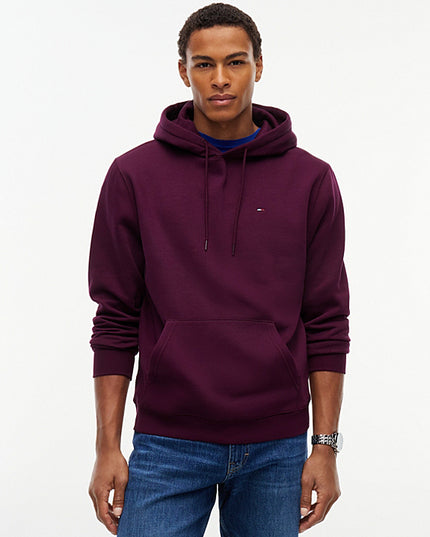Flag Embroidery Fleece Drawstring Hoody Calypso Berry