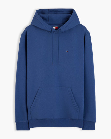 Flag Embroidery Fleece Drawstring Hoody - Basic Navy