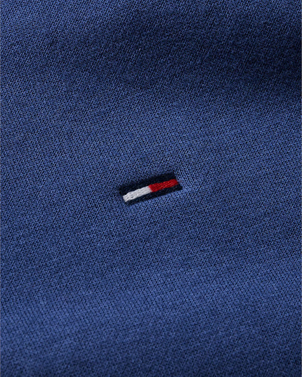Flag Embroidery Fleece Drawstring Hoody - Basic Navy