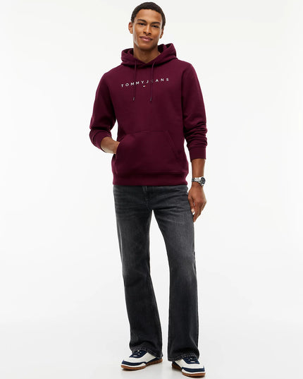 Linear Logo Fleece Drawstring Hoody - Calypso Berry