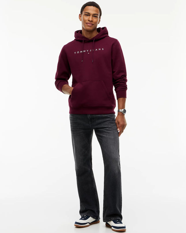 Linear Logo Fleece Drawstring Hoody - Calypso Berry