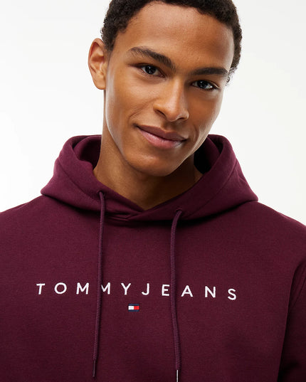 Linear Logo Fleece Drawstring Hoody - Calypso Berry