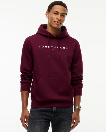 Linear Logo Fleece Drawstring Hoody - Calypso Berry