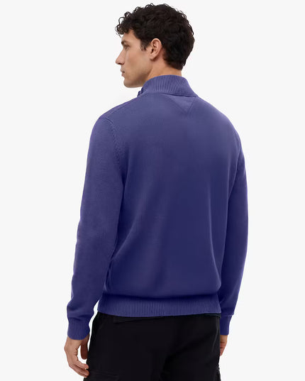 Slim Ess Light 1/4 Zip Sweater - Blue Storm