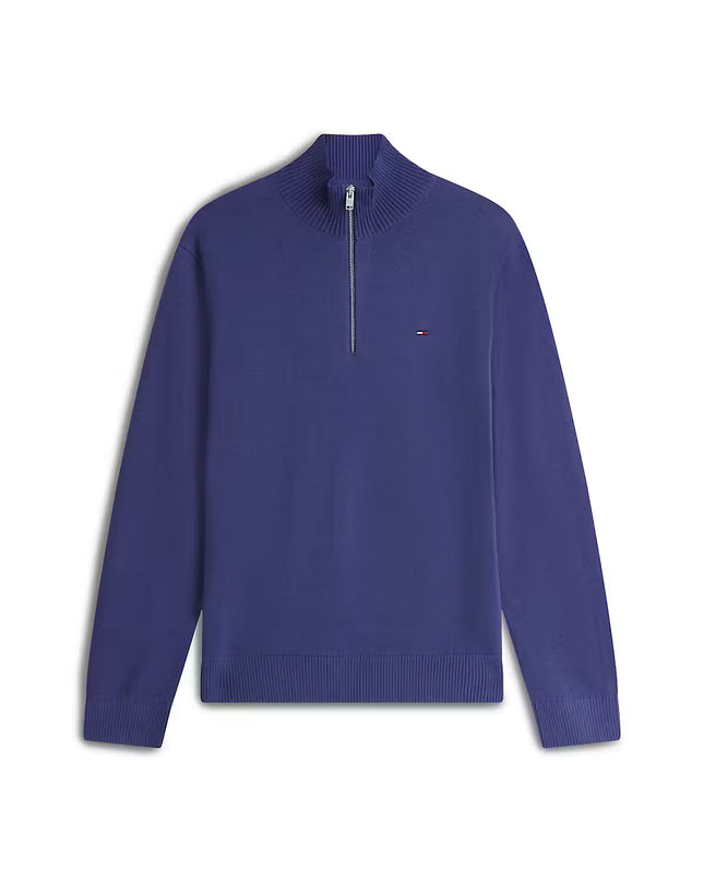 Slim Ess Light 1/4 Zip Sweater - Blue Storm