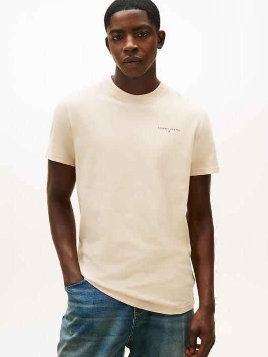 Linear Logo Slim Crew Neck T-Shirt - Gulf Sand
