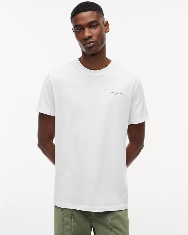 Slim Linear Chest Logo Tee - Ecru