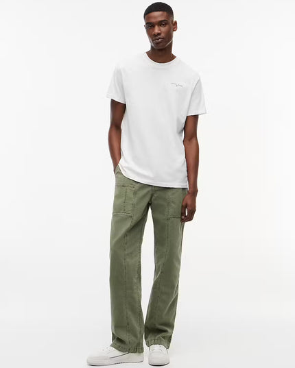 Slim Linear Chest Logo Tee - Ecru