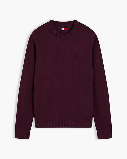 Tommy Flag Textured Slim Jumper - Calypso Berry