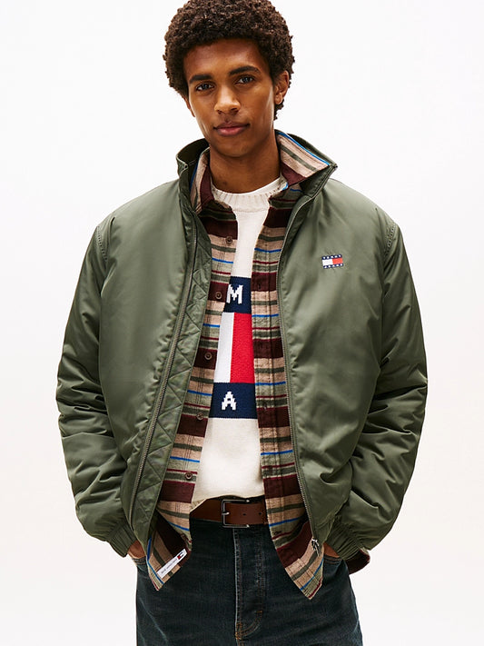 Water Repellent Relaxed Padded Jacket - Pewter Green