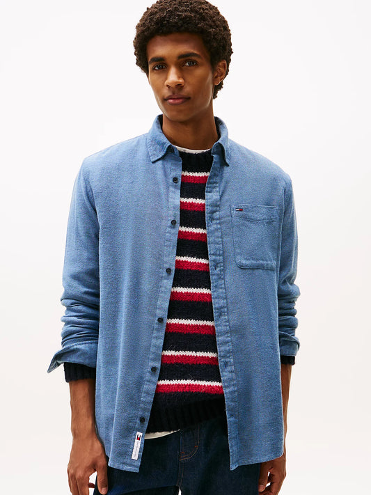 Regular Fit Flannel Shirt - Dark Night Navy