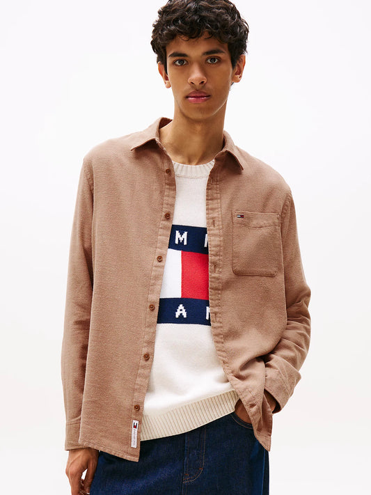 Regular Fit Flannel Shirt - Pecan Nut