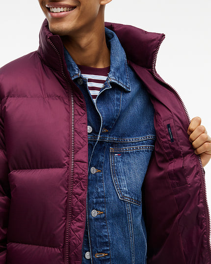 Down Hooded Ripstop Alaska Puffer Jacket - Calypso Berry