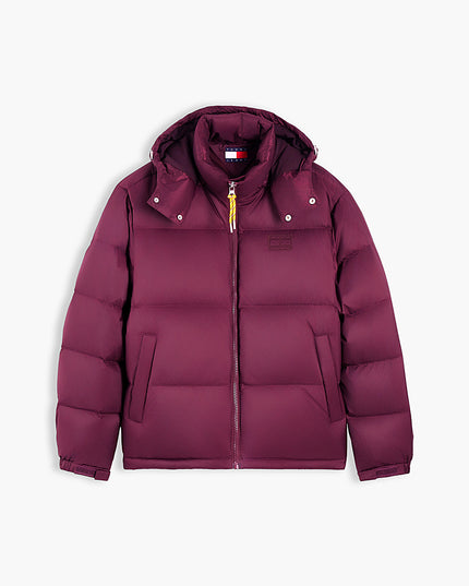 Down Hooded Ripstop Alaska Puffer Jacket - Calypso Berry