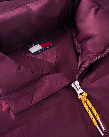 Down Hooded Ripstop Alaska Puffer Jacket - Calypso Berry