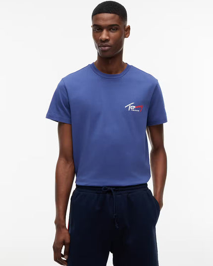 Slim Sign Chest SS T-Shirt - Blue Strom