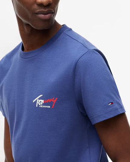 Slim Sign Chest SS T-Shirt - Blue Strom