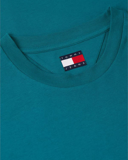 Tommy Jeans Signature Logo Slim T-Shirt - Polar Teal