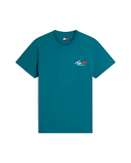 Tommy Jeans Signature Logo Slim T-Shirt - Polar Teal
