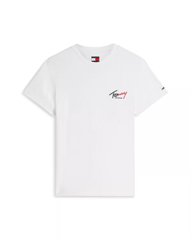 Tommy Jeans Signature Logo Slim T-Shirt - Ancient White