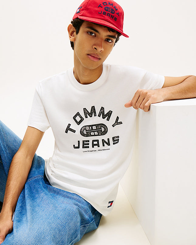 Graphic Crew Neck Jersey T-Shirt - Ecru