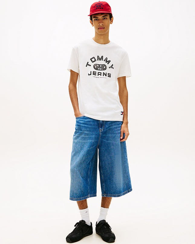 Graphic Crew Neck Jersey T-Shirt - Ecru