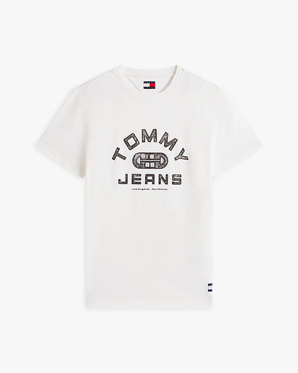 Graphic Crew Neck Jersey T-Shirt - Ecru