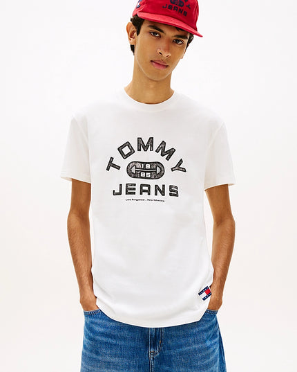 Graphic Crew Neck Jersey T-Shirt - Ecru