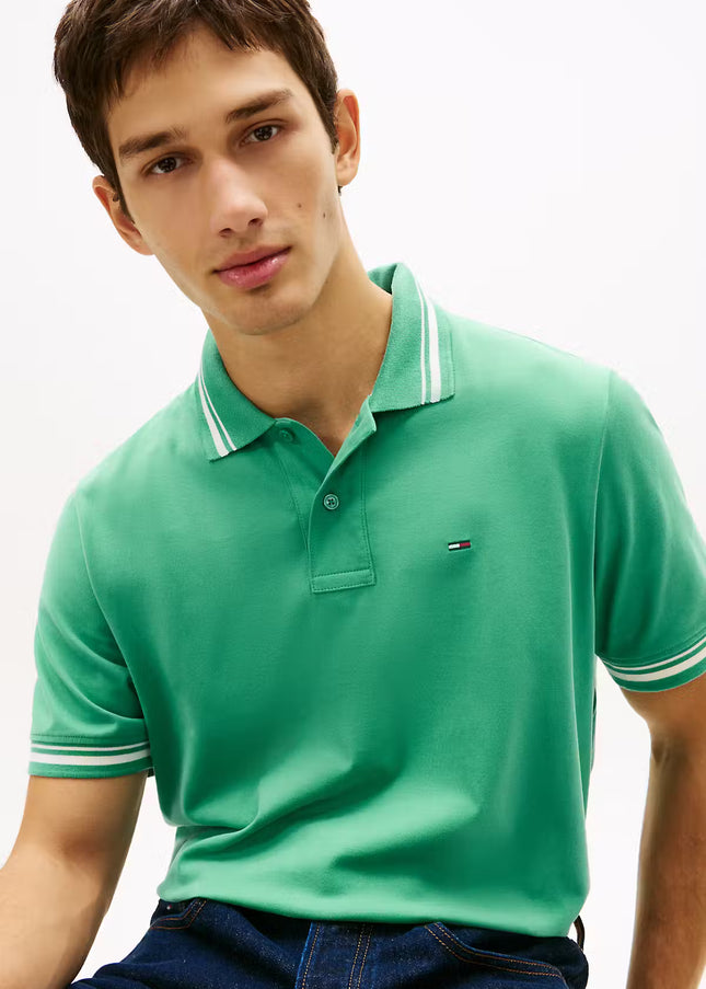 TJM REG TIPPED POLO - Bahama Green