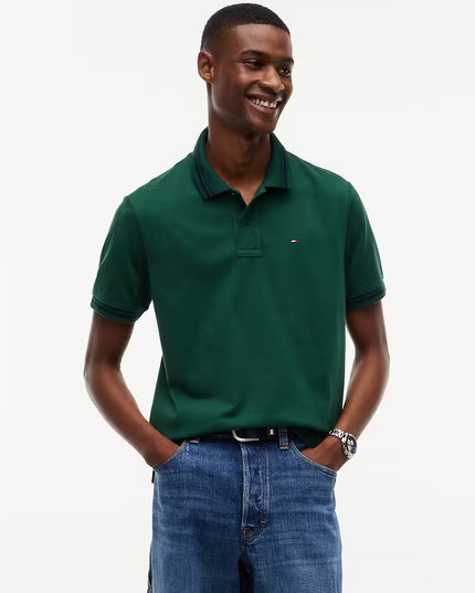 Tommy Flag Regular Fit Tippede Polo - Velvet Green