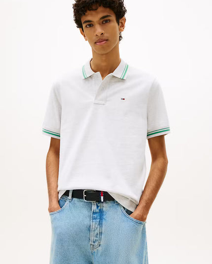 Regular Fit Tipped Polo Shirt - Ice Grey Heather