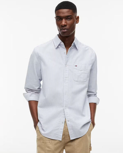 Tommy Jeans Regular Stripe Oxford Shirt - Providence Blue Stripe