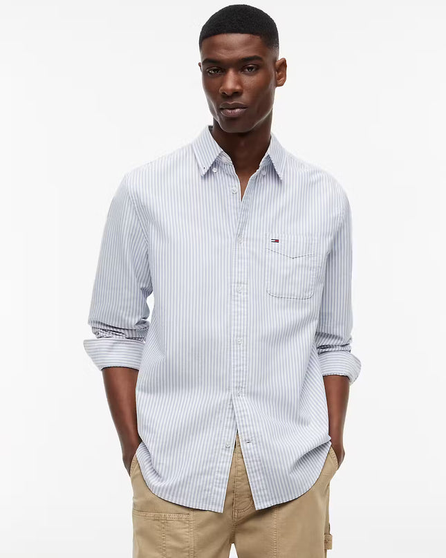 Tommy Jeans Regular Stripe Oxford Shirt - Providence Blue Stripe