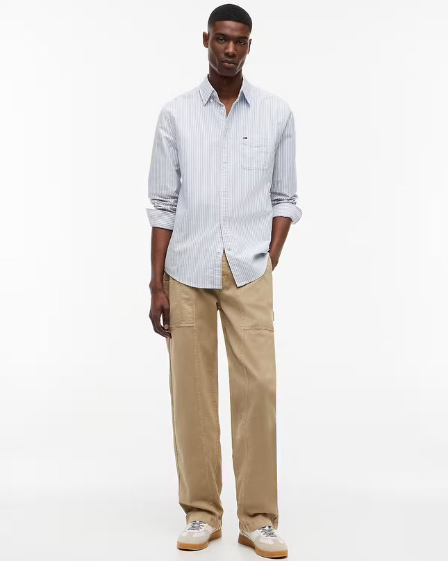 Tommy Jeans Regular Stripe Oxford Shirt - Providence Blue Stripe
