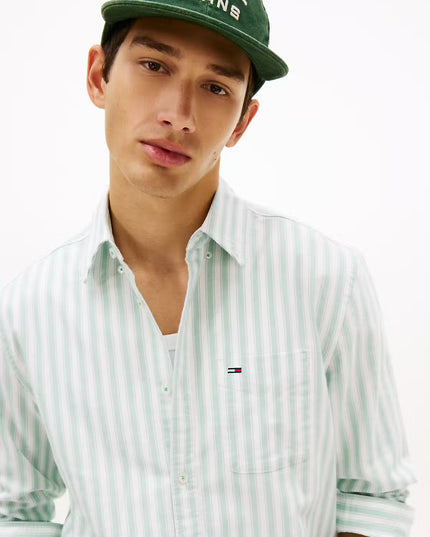 TJM REG STRIPE OXFORD SHIRT - Bahama Green Stripe