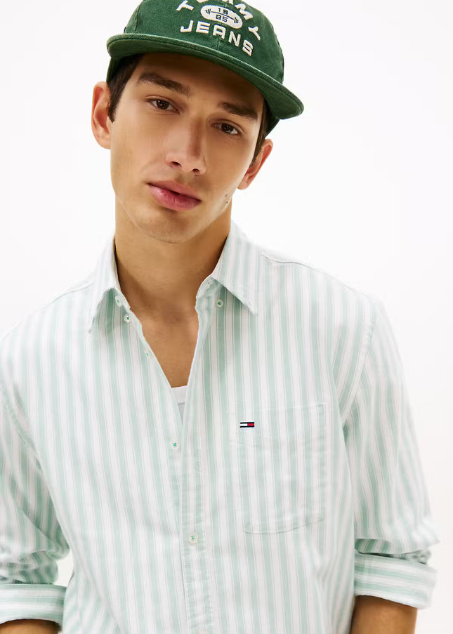 TJM REG STRIPE OXFORD SHIRT - Bahama Green Stripe