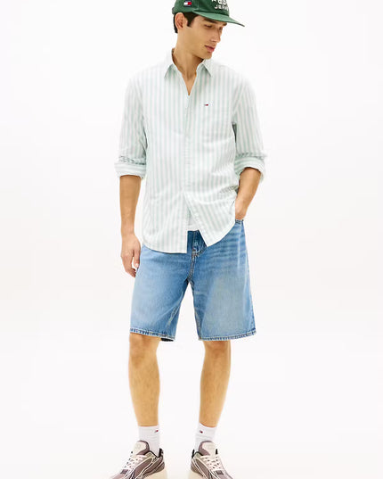 TJM REG STRIPE OXFORD SHIRT - Bahama Green Stripe