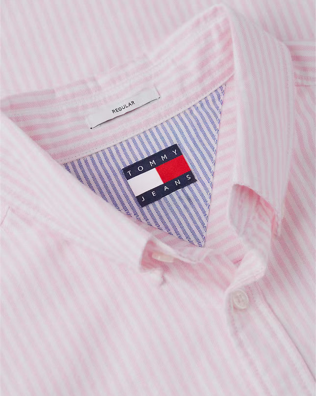 Tommy Jeans Regular Stripe Oxford Shirt - Pink Daisy Stripe