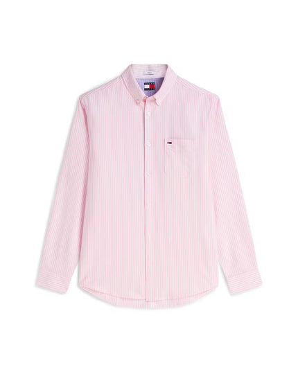 Tommy Jeans Regular Stripe Oxford Shirt - Pink Daisy Stripe