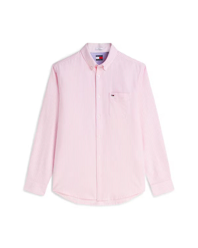 Tommy Jeans Regular Stripe Oxford Shirt - Pink Daisy Stripe