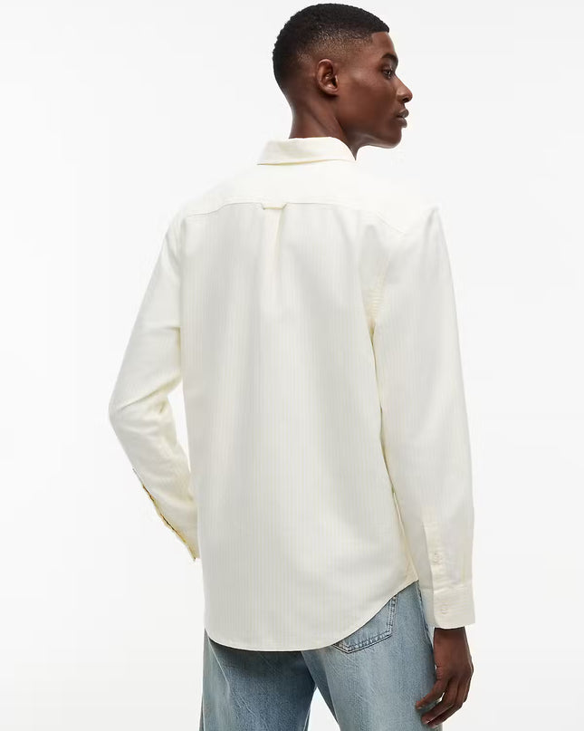 Tommy Jeans Regular Fit Stripe Oxford Shirt - Citronella
