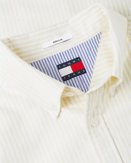 Tommy Jeans Regular Fit Stripe Oxford Shirt - Citronella