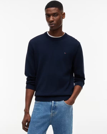 TJM SLIM ESS LIGHT SWEATER EXT - Dark Night Navy