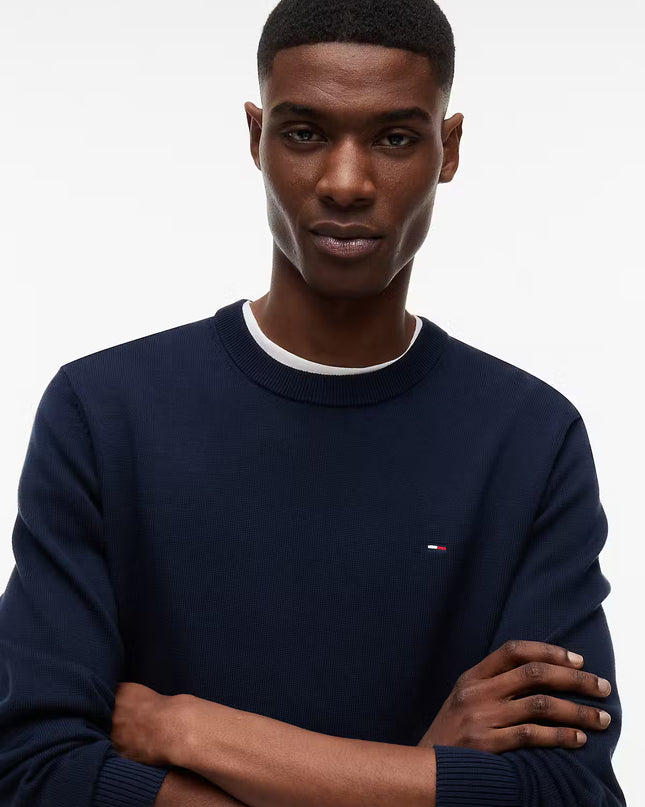 TJM SLIM ESS LIGHT SWEATER EXT - Dark Night Navy