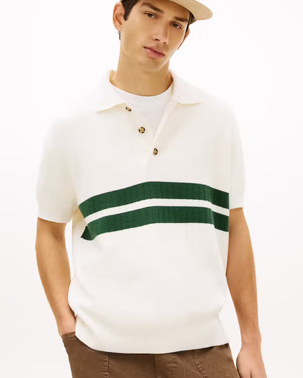TJM Regular SS Knitted Polo - Ancient White