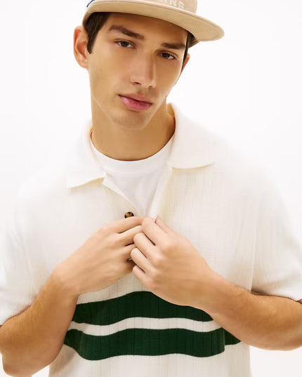 TJM Regular SS Knitted Polo - Ancient White