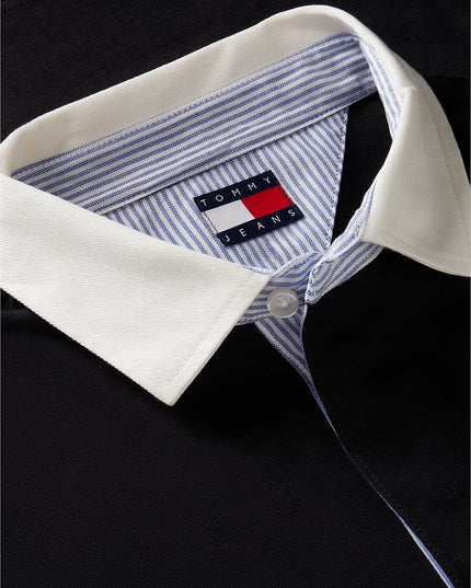 Tommy Badge Relaxed Rugby Shirt - Black