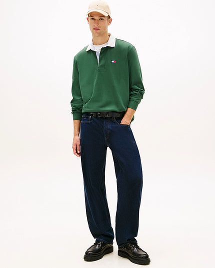 Tommy Badge Relaxed Rugby Shirt - shadow pine