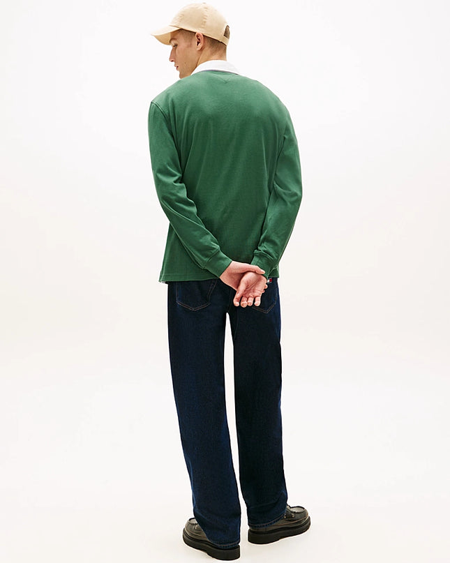 Tommy Badge Relaxed Rugby Shirt - shadow pine